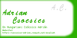 adrian csocsics business card