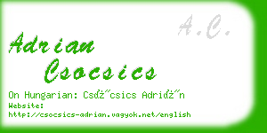 adrian csocsics business card